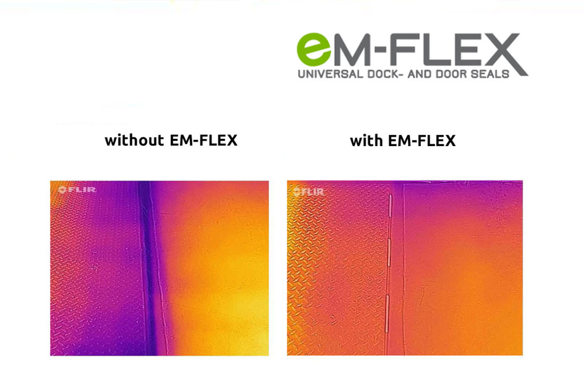 Heat image with and without EM-FLEX gap seal for loading ramps