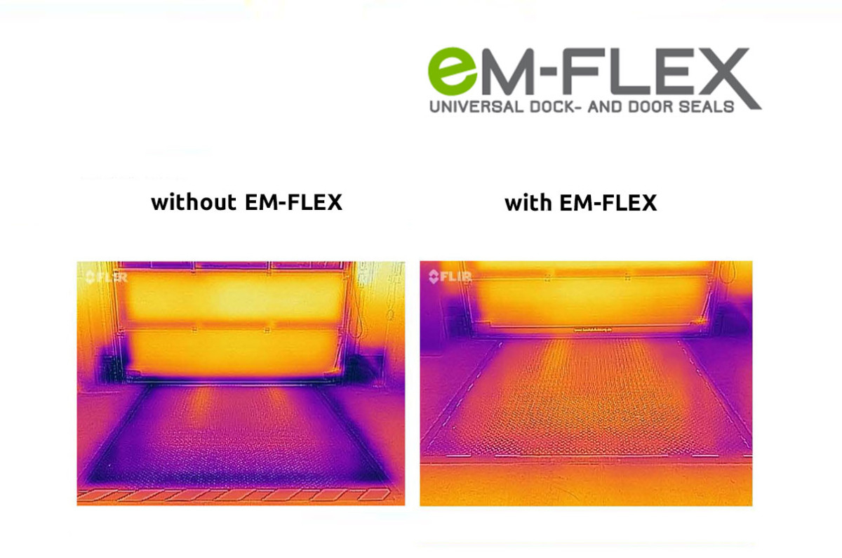 Heat image with and without Em-Flex gap seals for industry gates